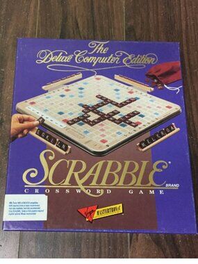 Scrabble PC 1990 Big Box 3.5" Floppy Virgin Mastertronic Retro 90's IBM MS DOS